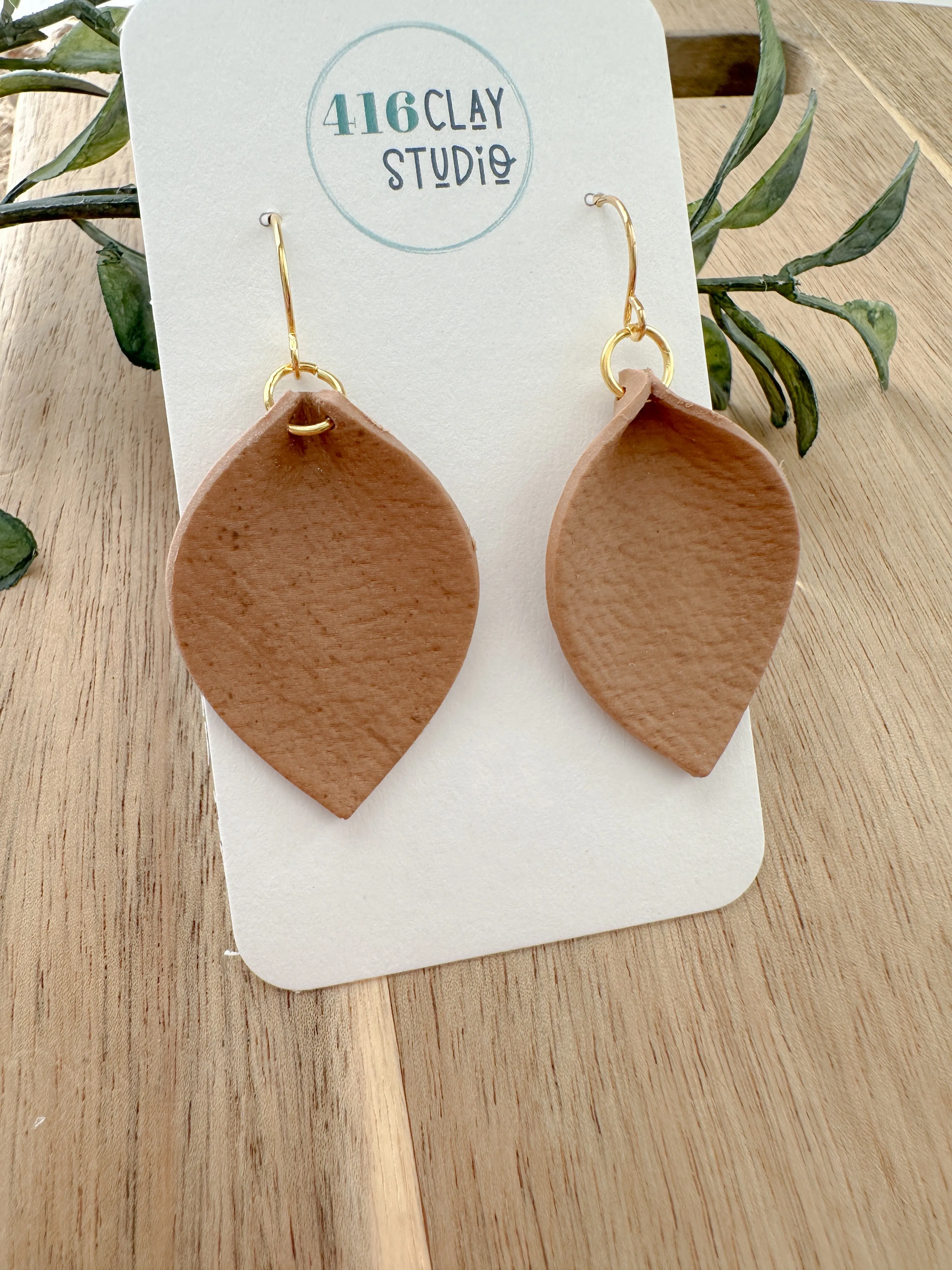 Faux Leather Earrings (two color options)