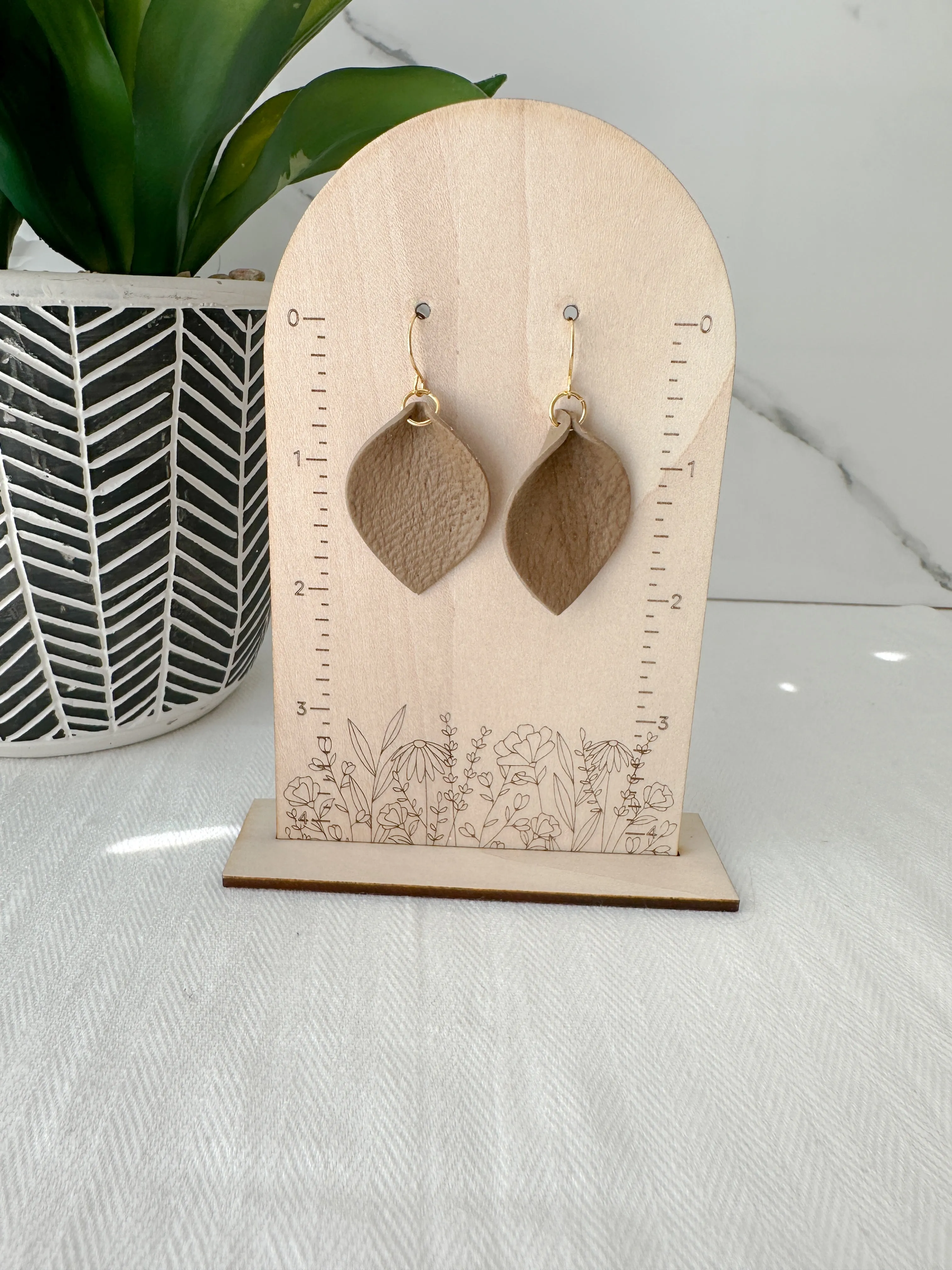 Faux Leather Earrings (two color options)