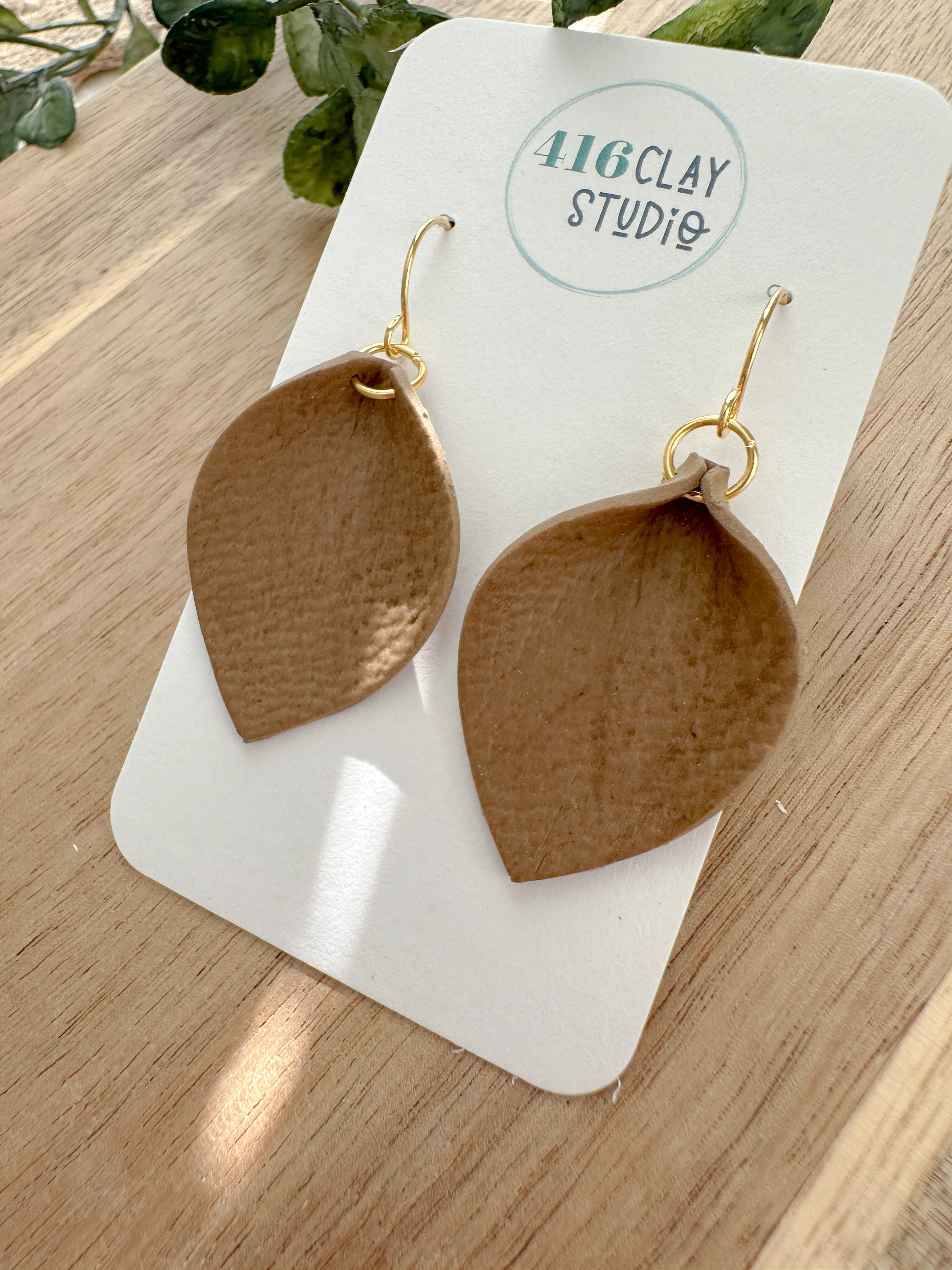 Faux Leather Earrings (two color options)
