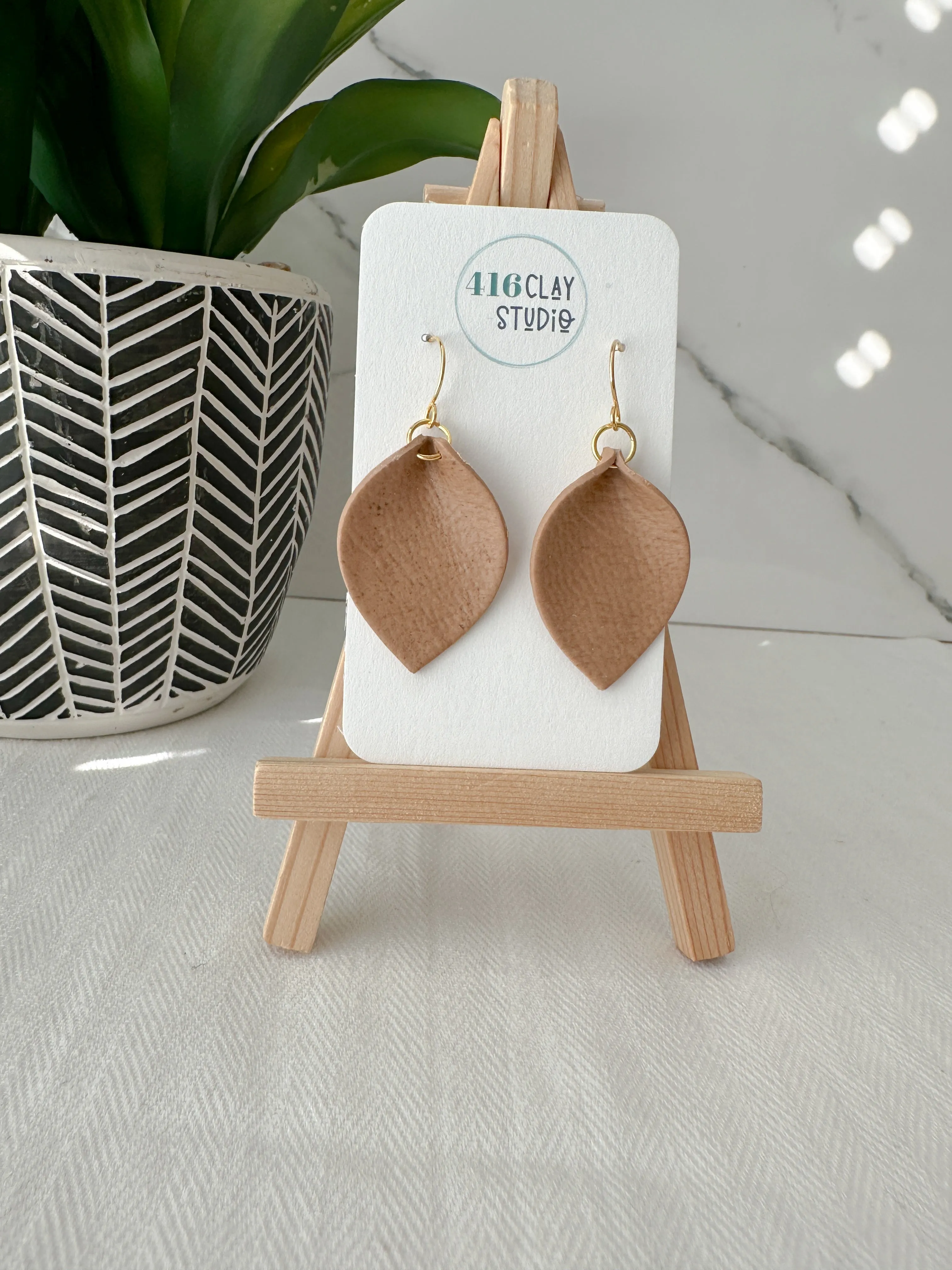 Faux Leather Earrings (two color options)