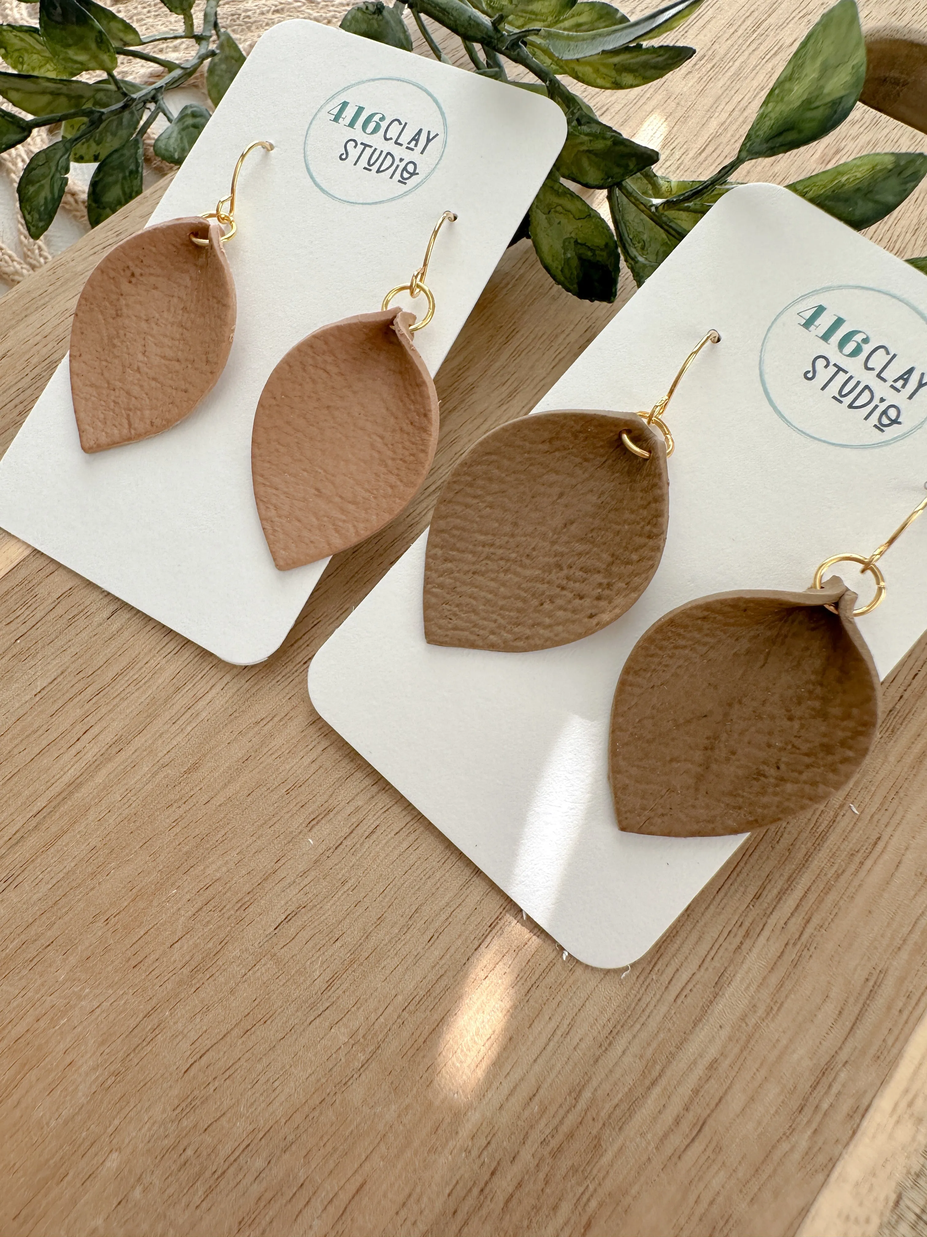 Faux Leather Earrings (two color options)