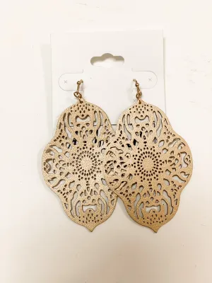 Filigree Leather Earring