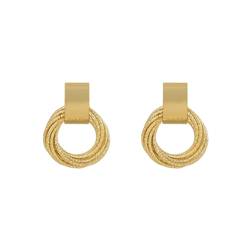 Fine Gold Plated Round Shape Pendant Earrings