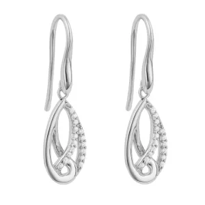 FIORELLI silver Woven Twist Drop Earrings With Cubic Zirconia 36785
