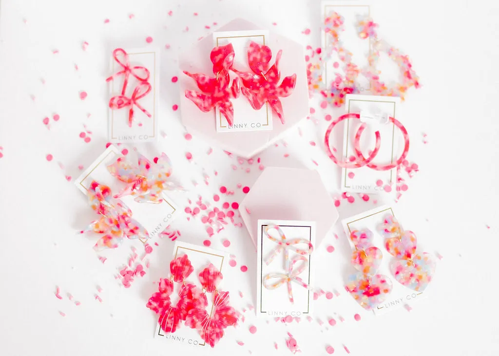 Flora Statement Earrings - Pink Party Punch