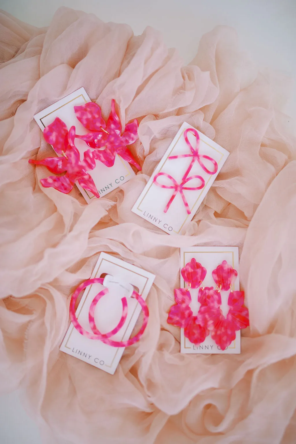 Flora Statement Earrings - Pink Party Punch