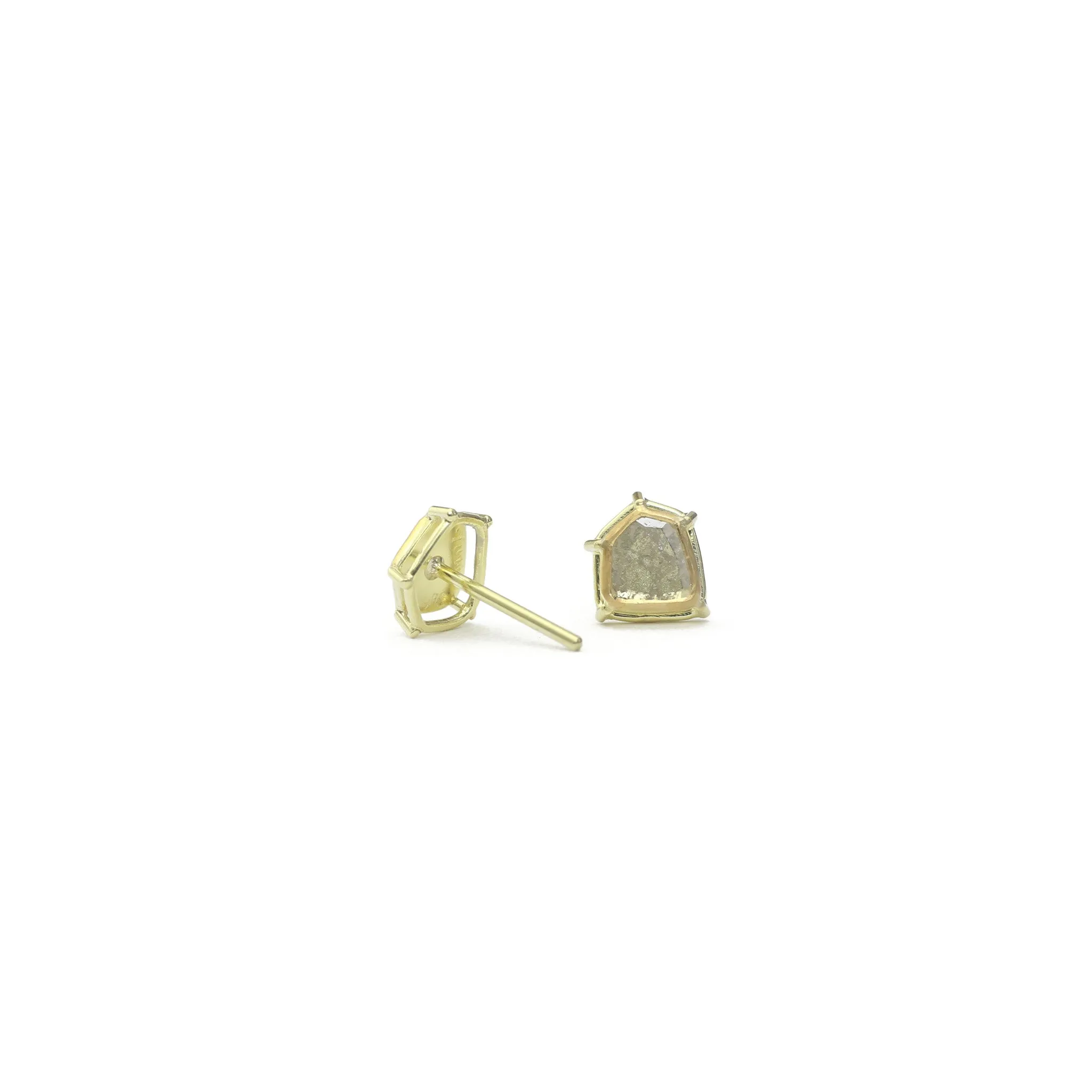 Foggy Diamond Slice Earrings