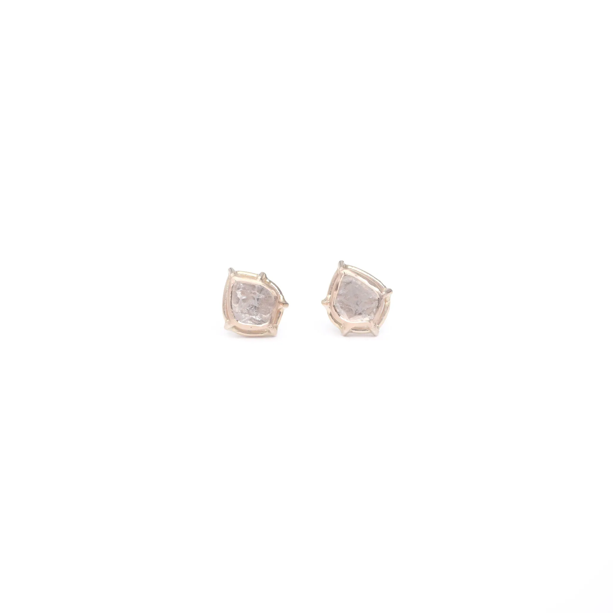Foggy Diamond Slice Earrings