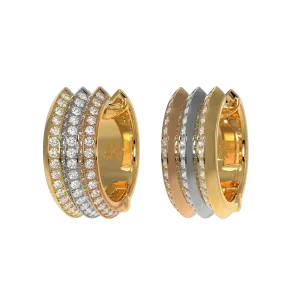 Fortune Triad Earrings with White Diamonds