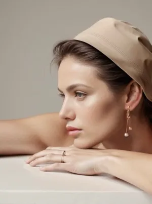 Freshwater Pearl Drop Gold Plated Earring