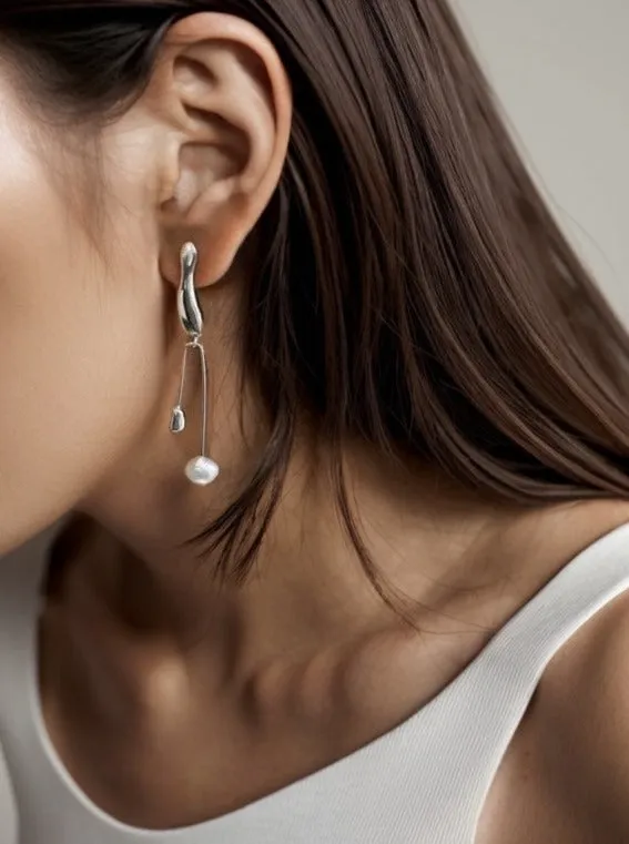 Freshwater Pearl Drop Gold Plated Earring
