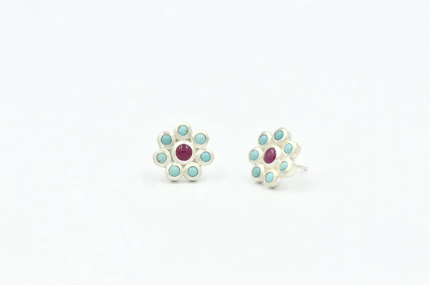 Full Bloom Turquoise Stud Earrings