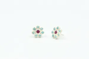 Full Bloom Turquoise Stud Earrings