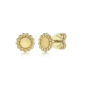 Gabriel & Co. Bujukan Round Laser Disk Stud Earrings