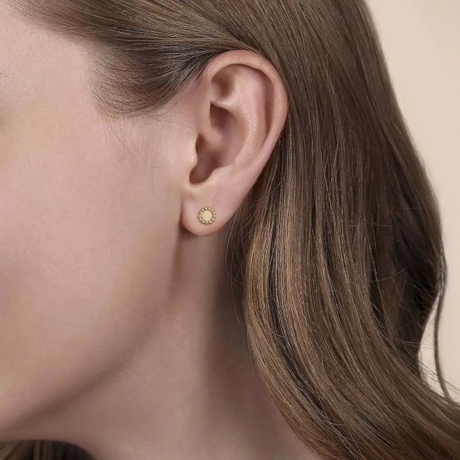 Gabriel & Co. Bujukan Round Laser Disk Stud Earrings