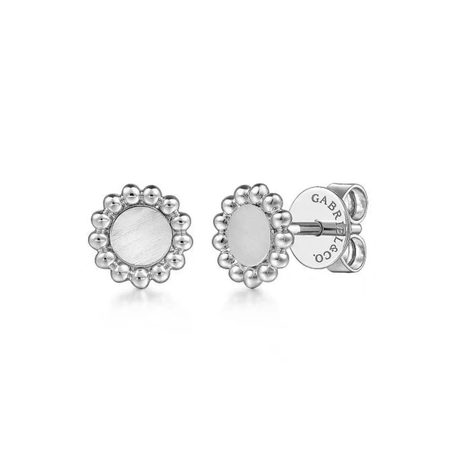 Gabriel & Co. Bujukan Round Laser Disk Stud Earrings