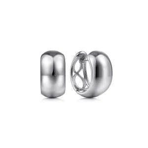 Gabriel & Co. Wide Smooth High Polished Huggie Earrings