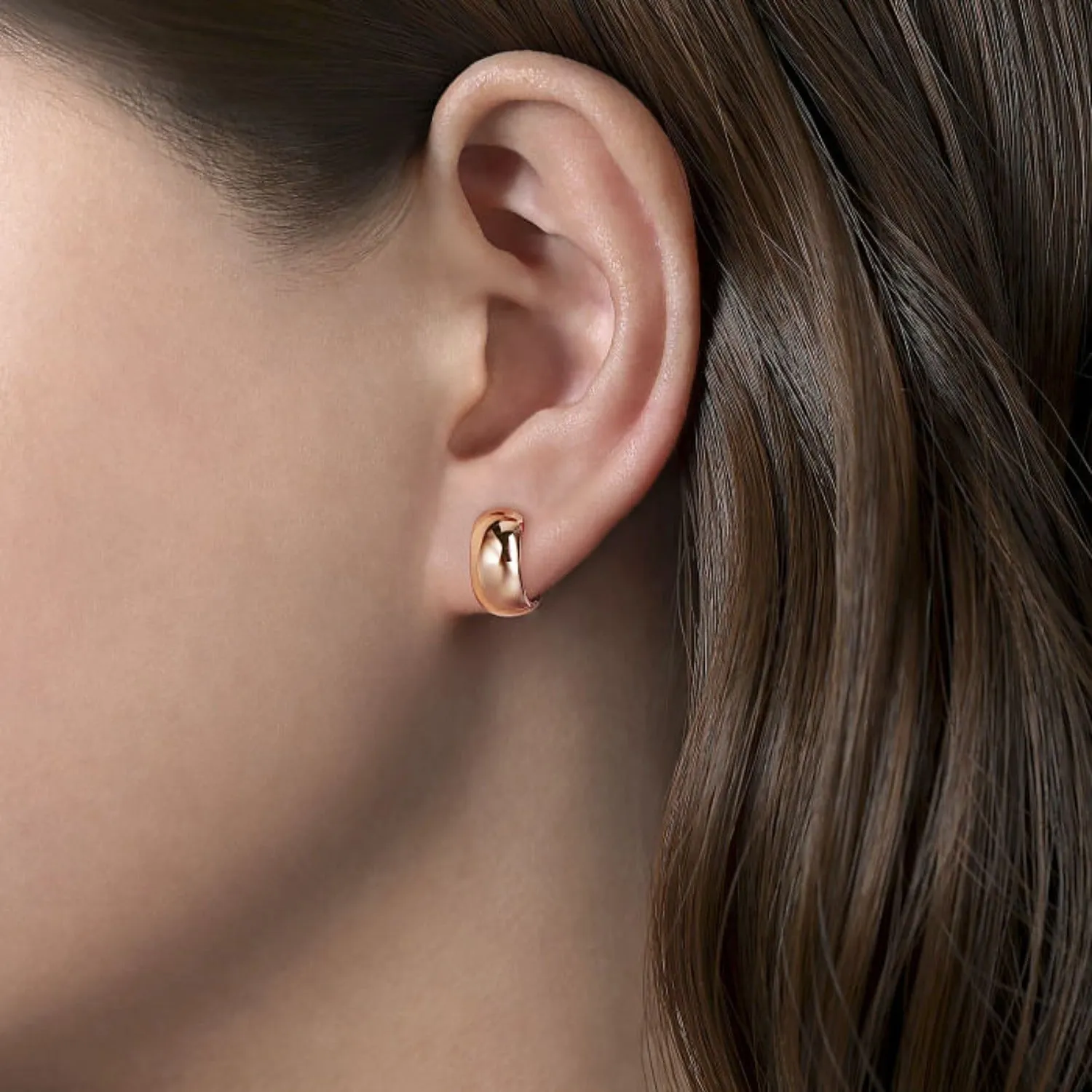 Gabriel & Co. Wide Smooth High Polished Huggie Earrings