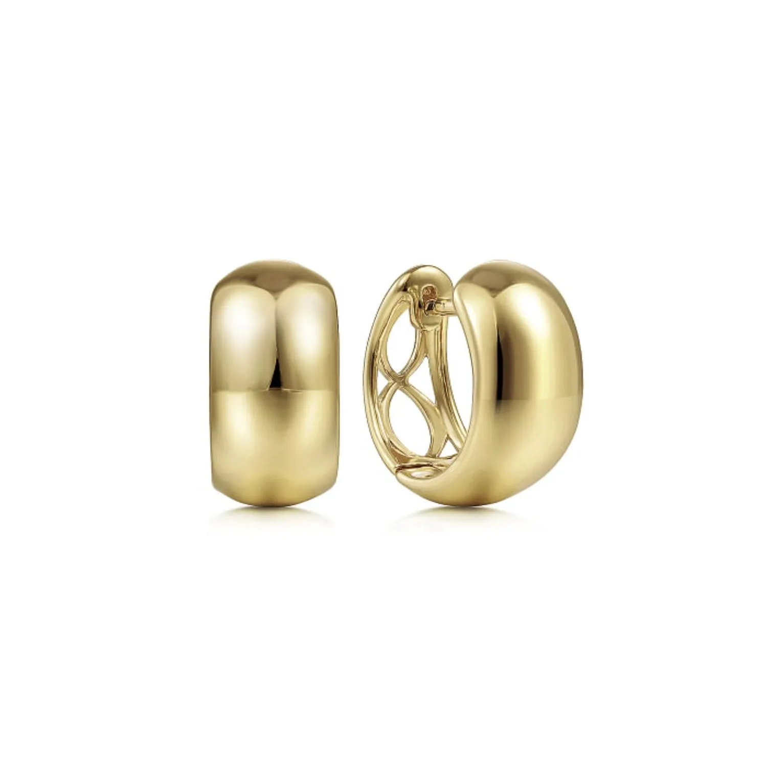 Gabriel & Co. Wide Smooth High Polished Huggie Earrings