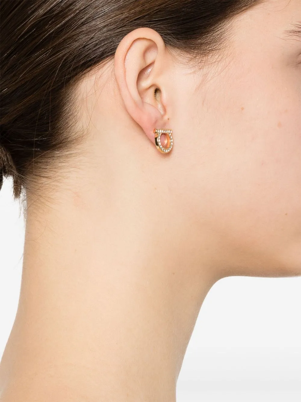 Gancini crystal (l) earrings