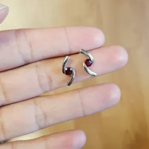 Garnet Swirl Earrings