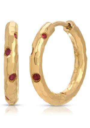 Gemmed Gabby Hoops, Ruby
