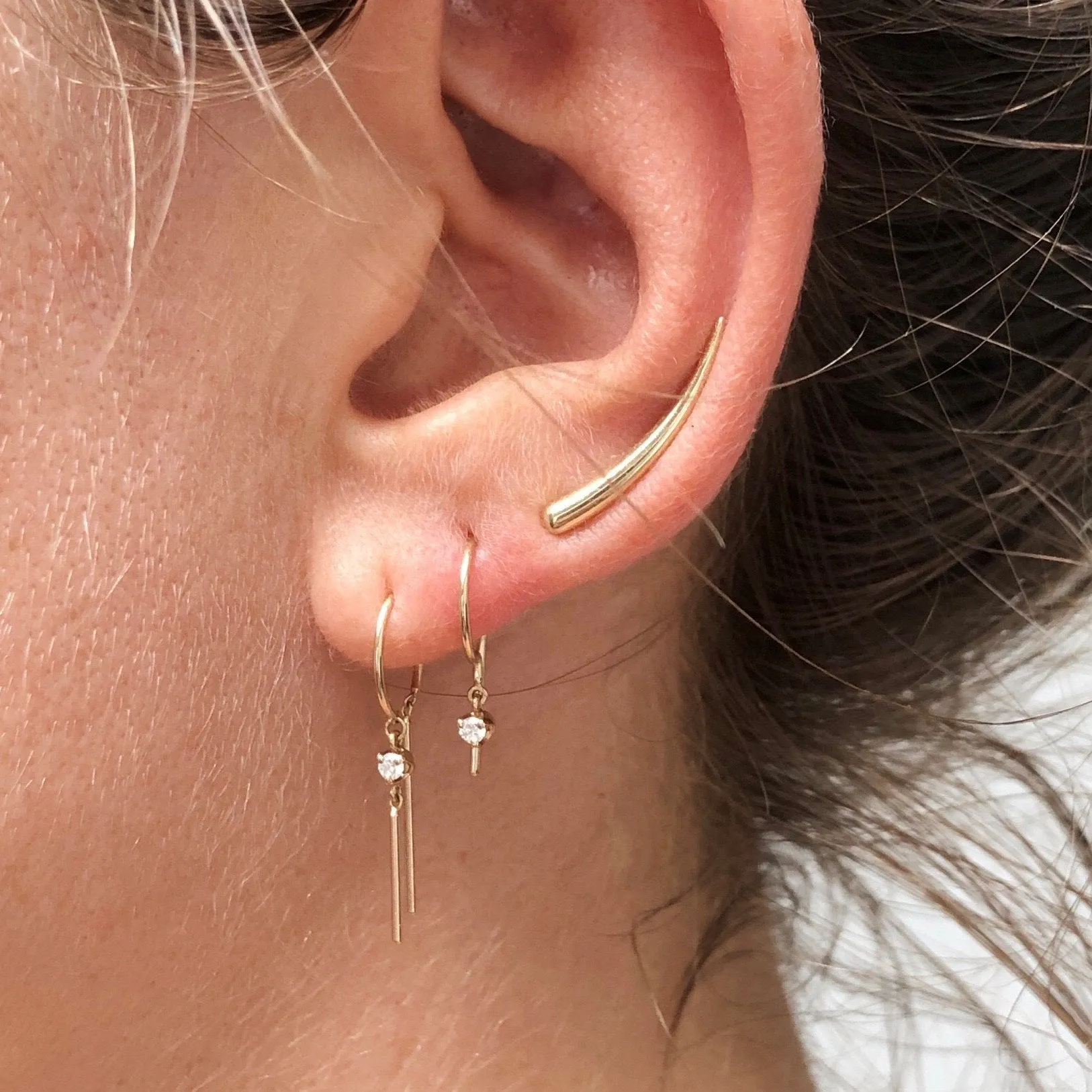 Gemstone Chime Earring, 14kt Yellow Gold