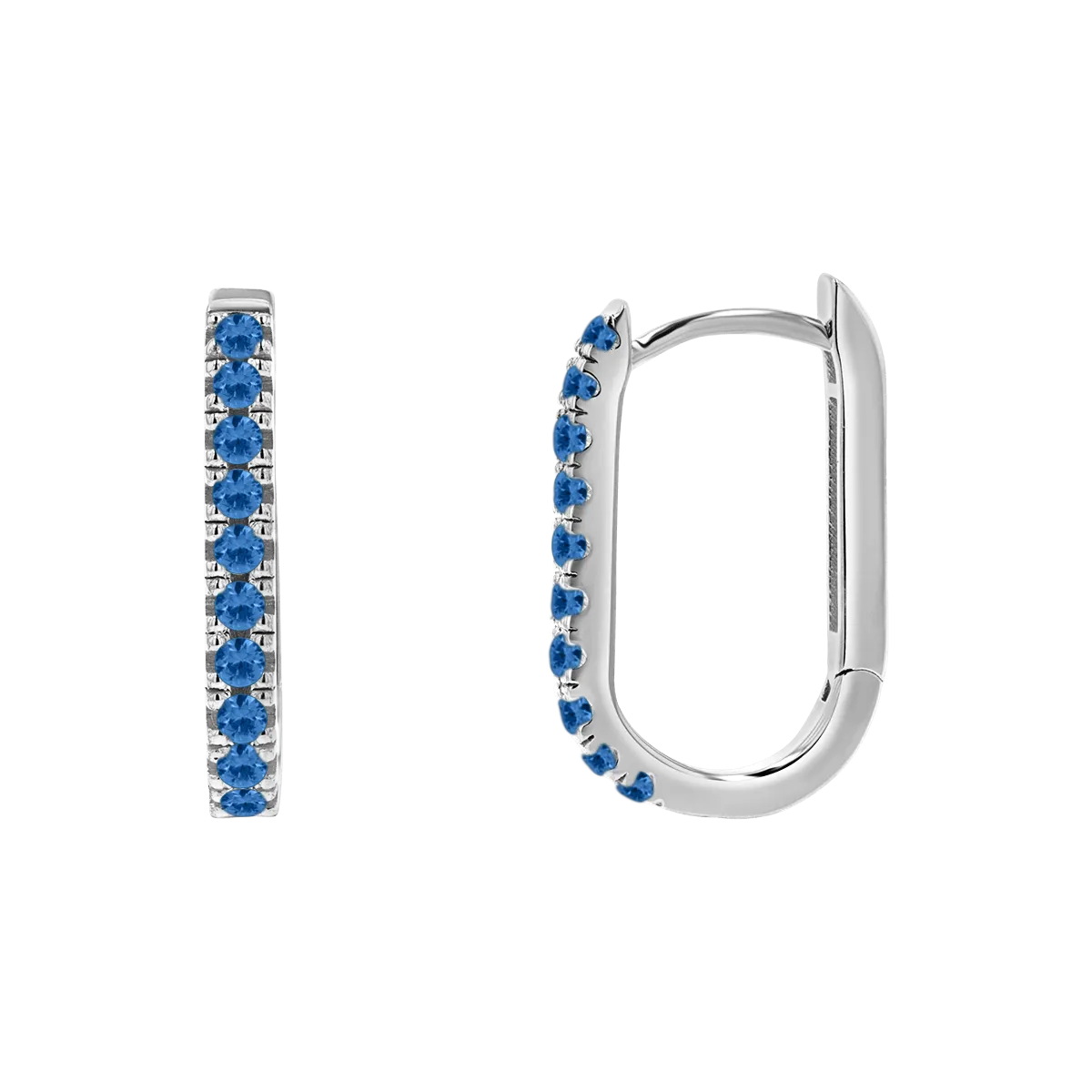 Gemstone Pave Paper Clip Huggie Earrings