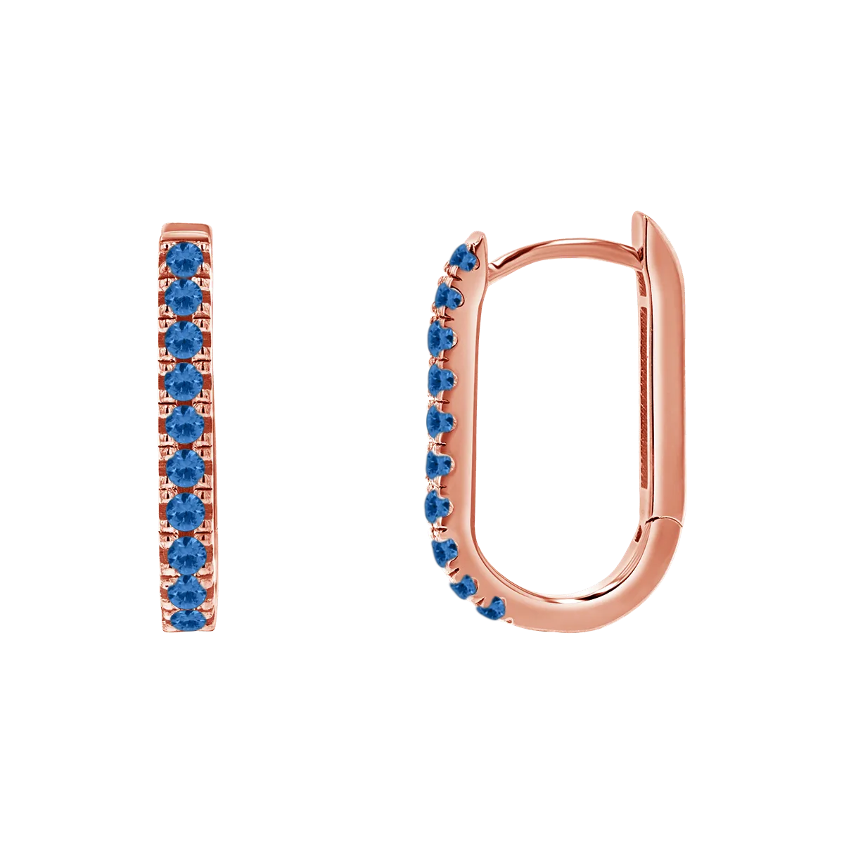 Gemstone Pave Paper Clip Huggie Earrings