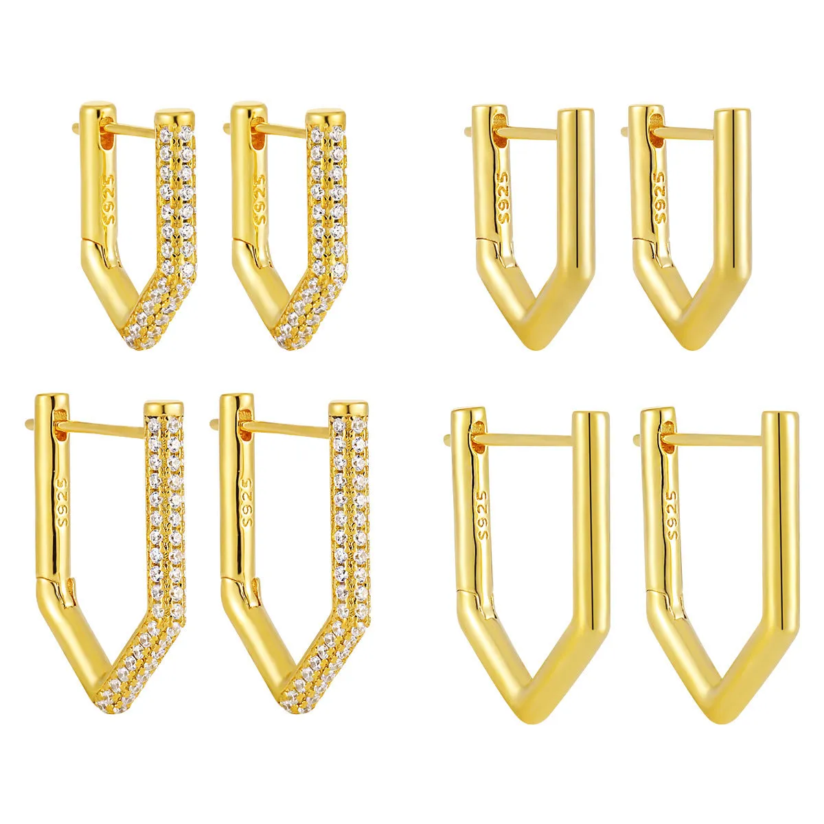 Geometric Unilateral Micro Rhinestone Earrings For Women