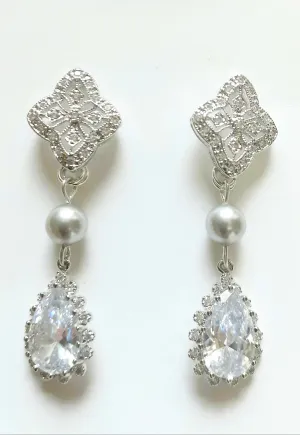 Georgia Swarovski Pearl and Cubic Zirconia Earrings