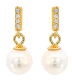 Georgini Adagio Effortless Glow Bar Dangle Pearl Earrings Gold