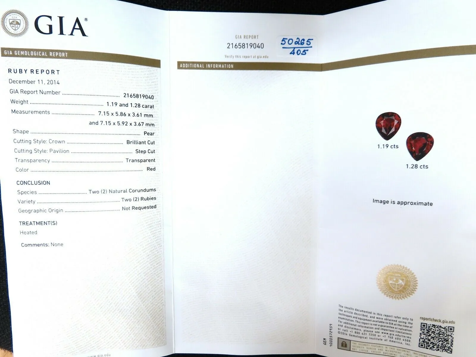 GIA Certified 1.19 & 1.28ct. Natural ruby diamond earrings 18 Karat Cluster