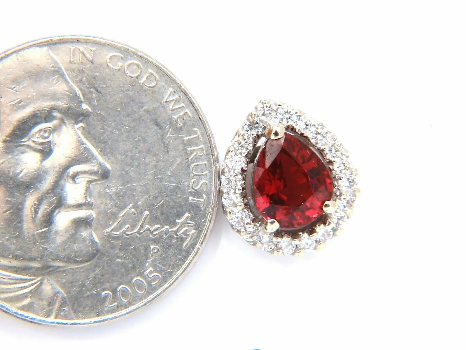 GIA Certified 1.19 & 1.28ct. Natural ruby diamond earrings 18 Karat Cluster
