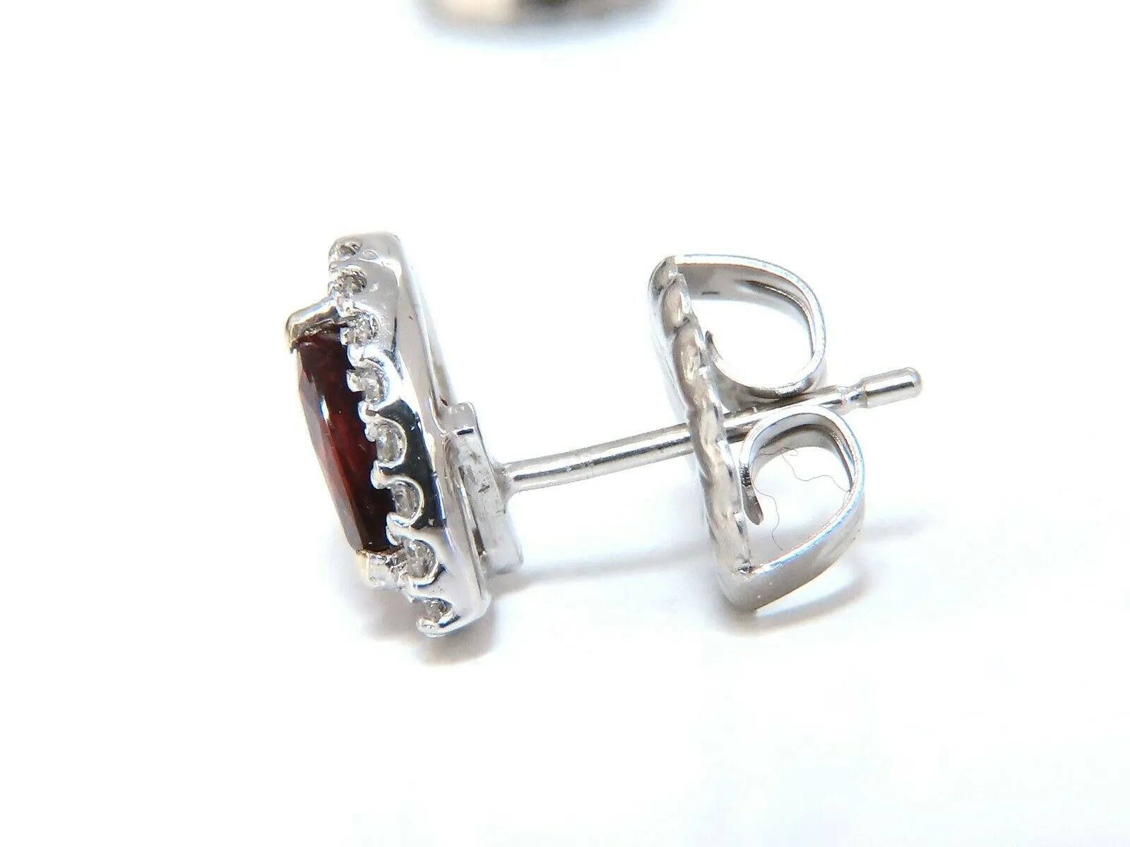 GIA Certified 1.19 & 1.28ct. Natural ruby diamond earrings 18 Karat Cluster