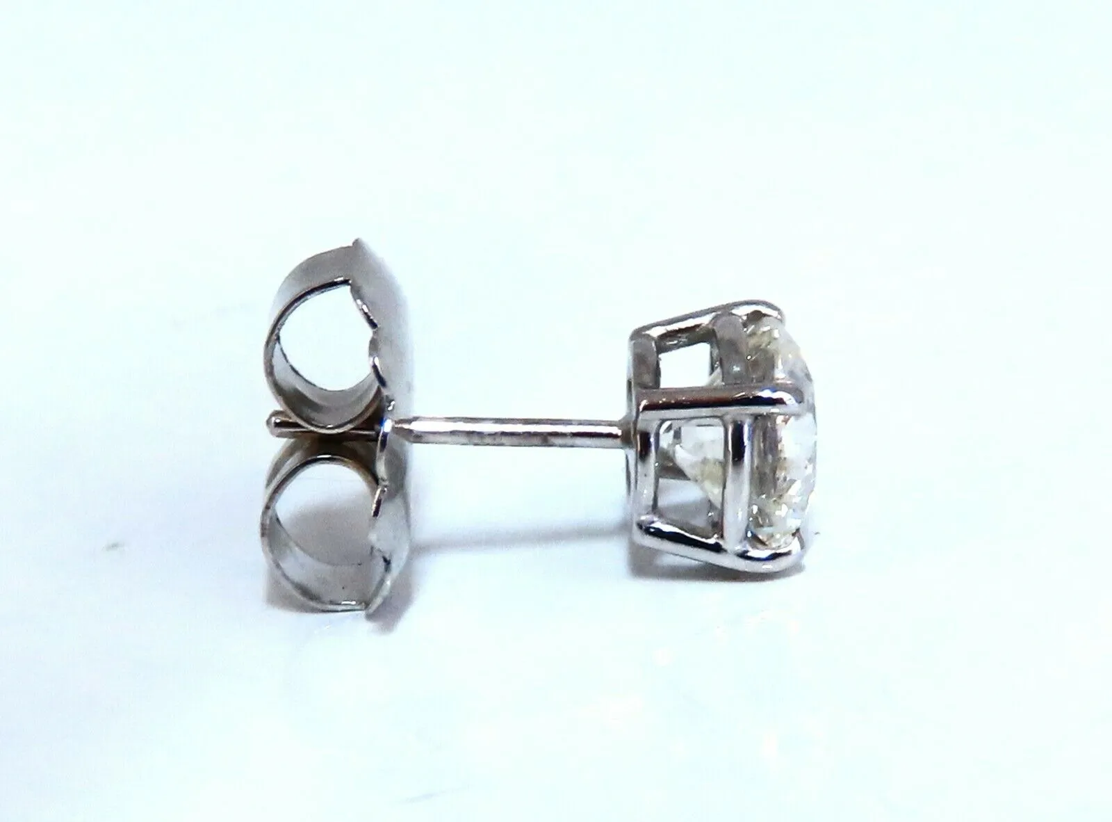 GIA Certified 2.00ct Natural Round Diamond Stud Earrings 14 Karat Ideal Ex