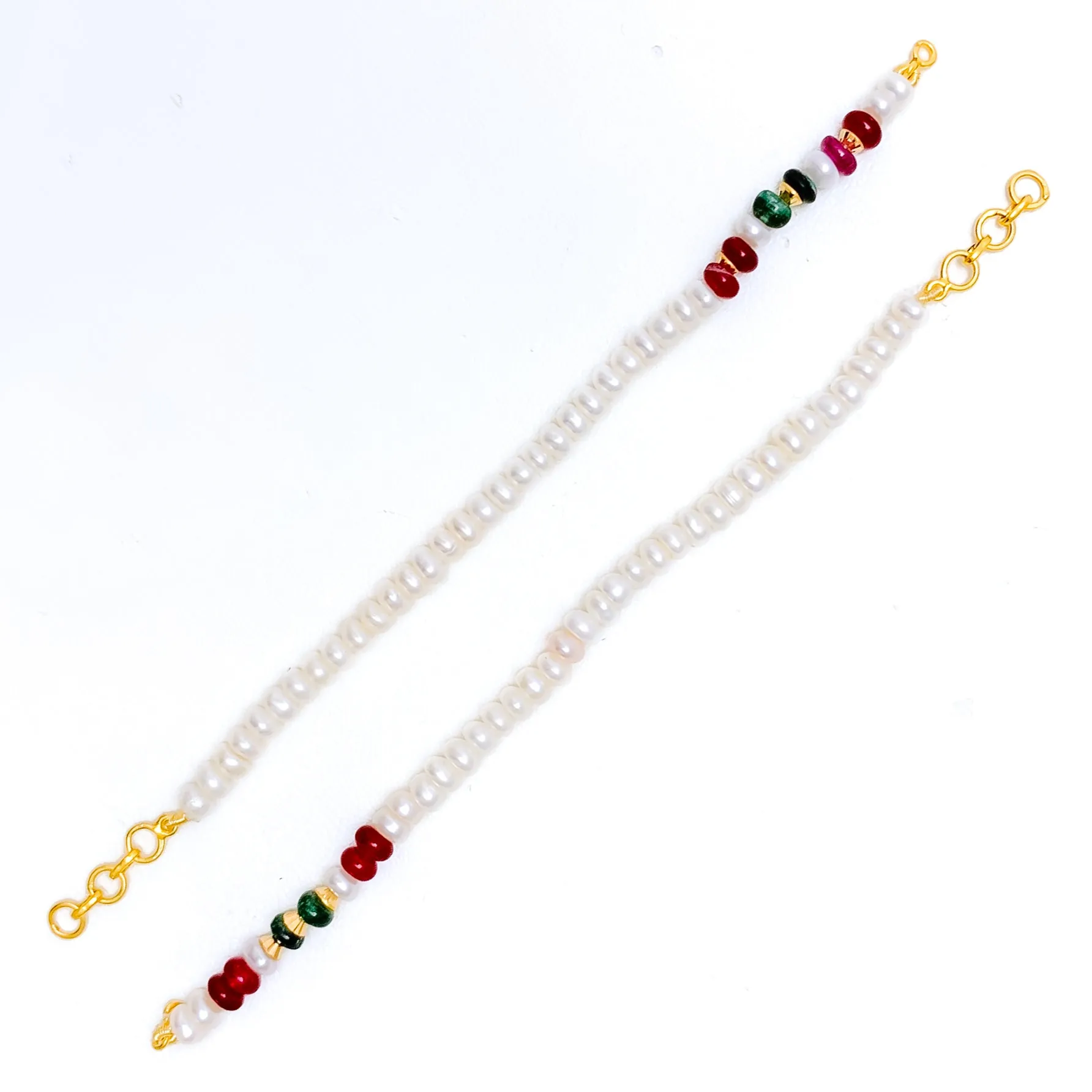 Glam Eclectic 22k Gold Pearl Earrings Support Chain