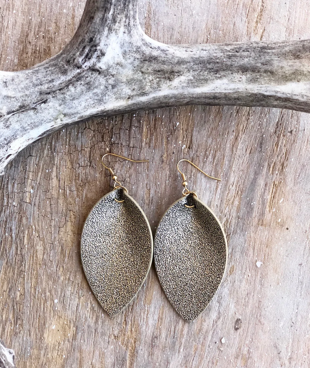 Glitter Pinched Leather Earrings (6 available colors)