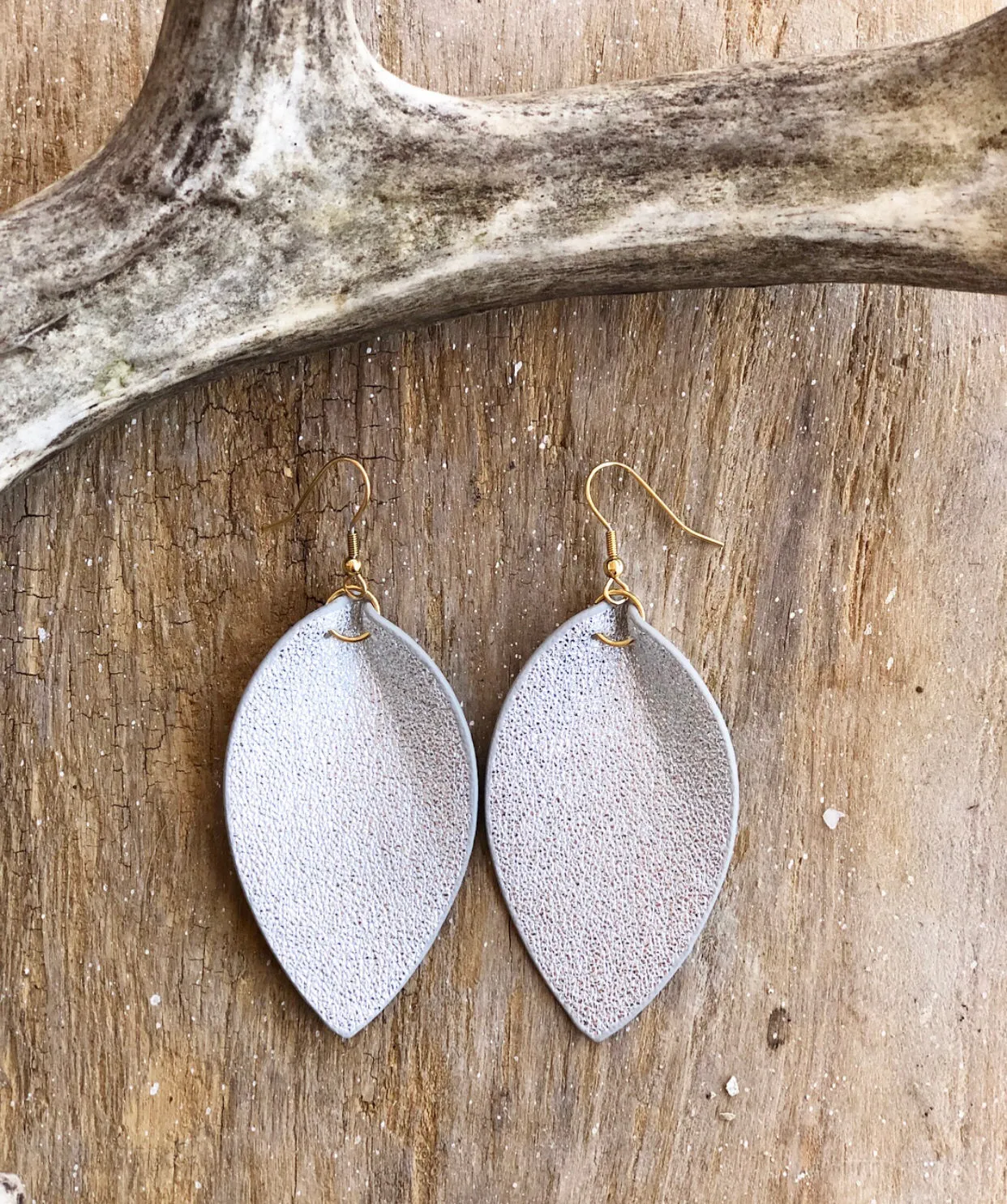 Glitter Pinched Leather Earrings (6 available colors)