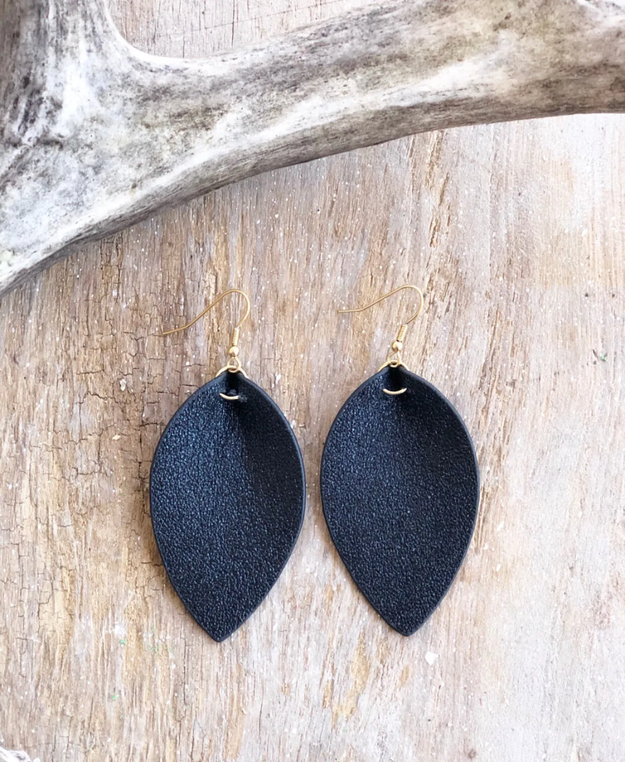 Glitter Pinched Leather Earrings (6 available colors)