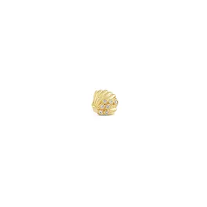 Gold & Diamond Clam Shells Stud