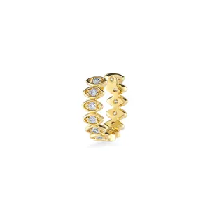 Gold & Diamond Marquise Eye Huggies