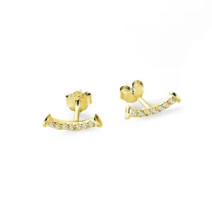 Gold bar of crystal earrings