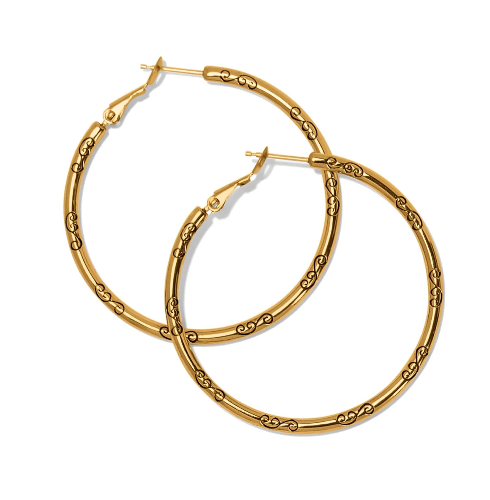 Gold Charm Hoop Earrings