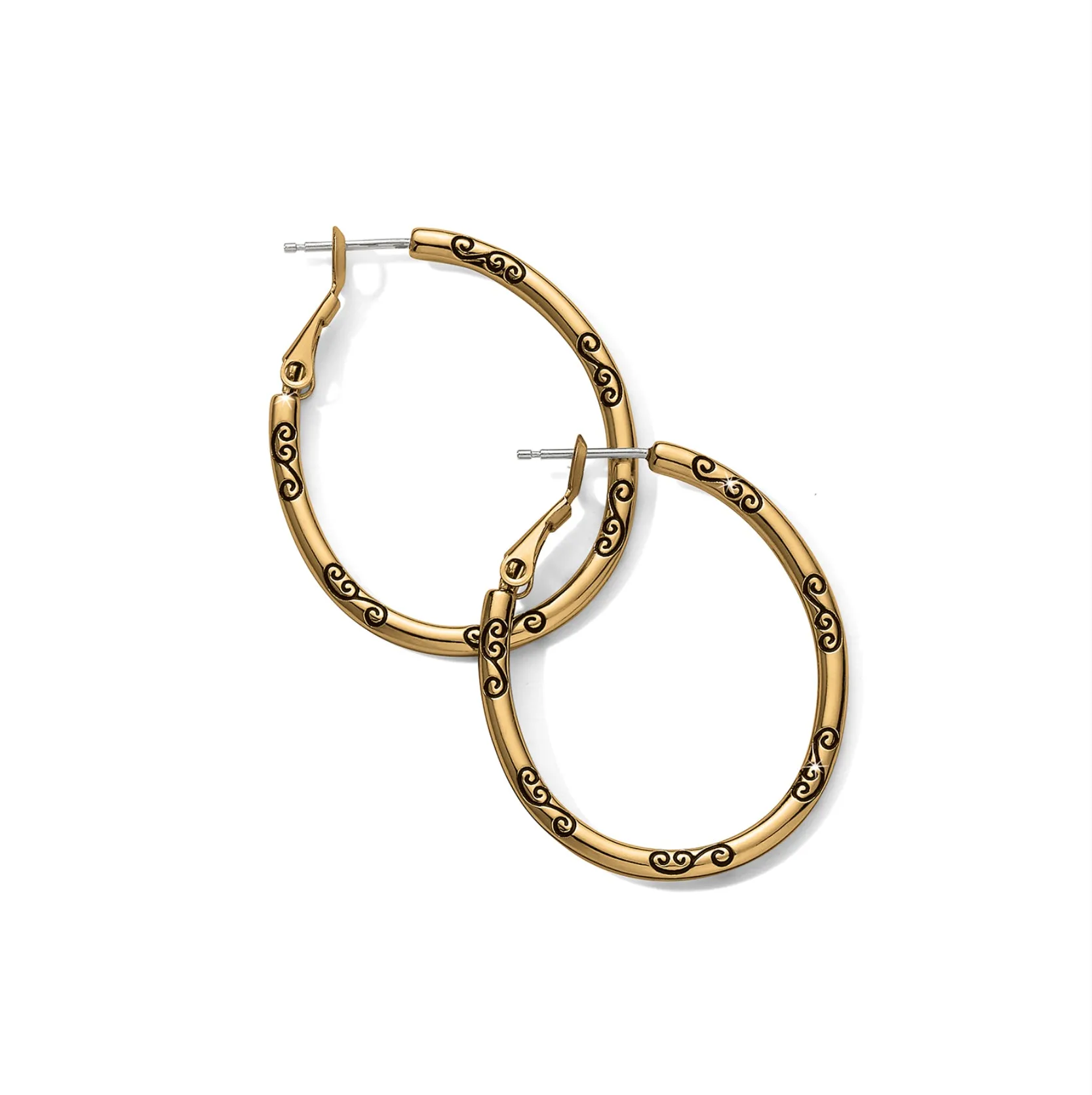 Gold Charm Hoop Earrings
