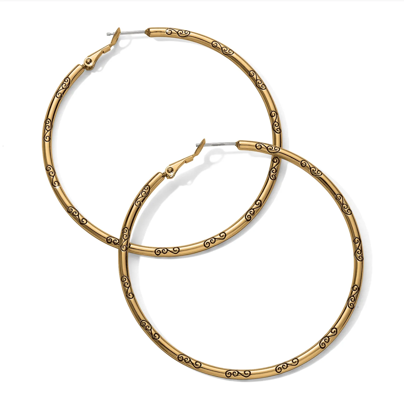 Gold Charm Hoop Earrings