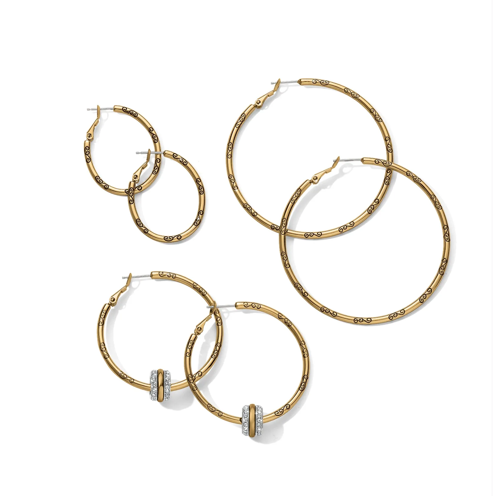 Gold Charm Hoop Earrings