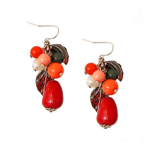 GOLD CORAL EARRINGS  #SE27230_GLD-CORL (MA2)