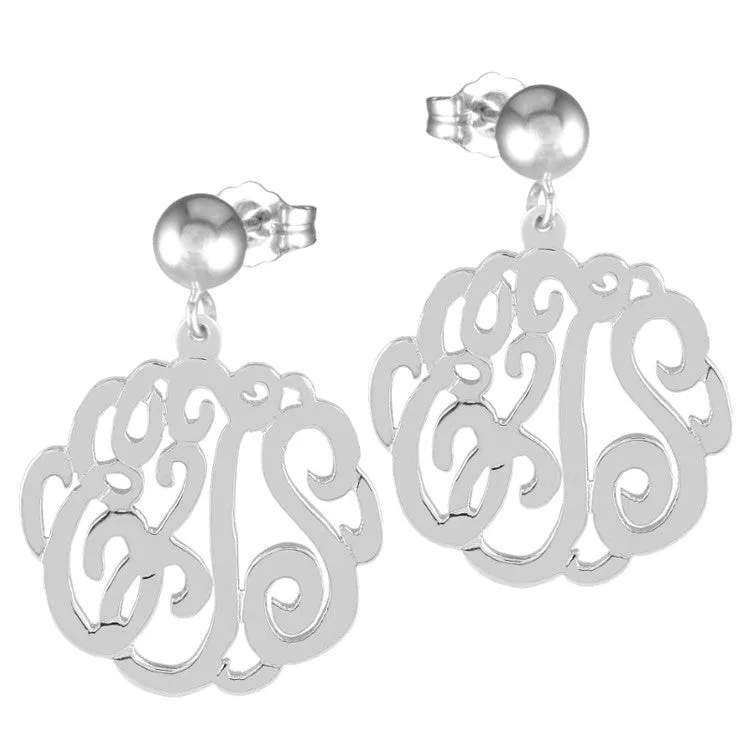 Gold Cutout Monogram Earrings