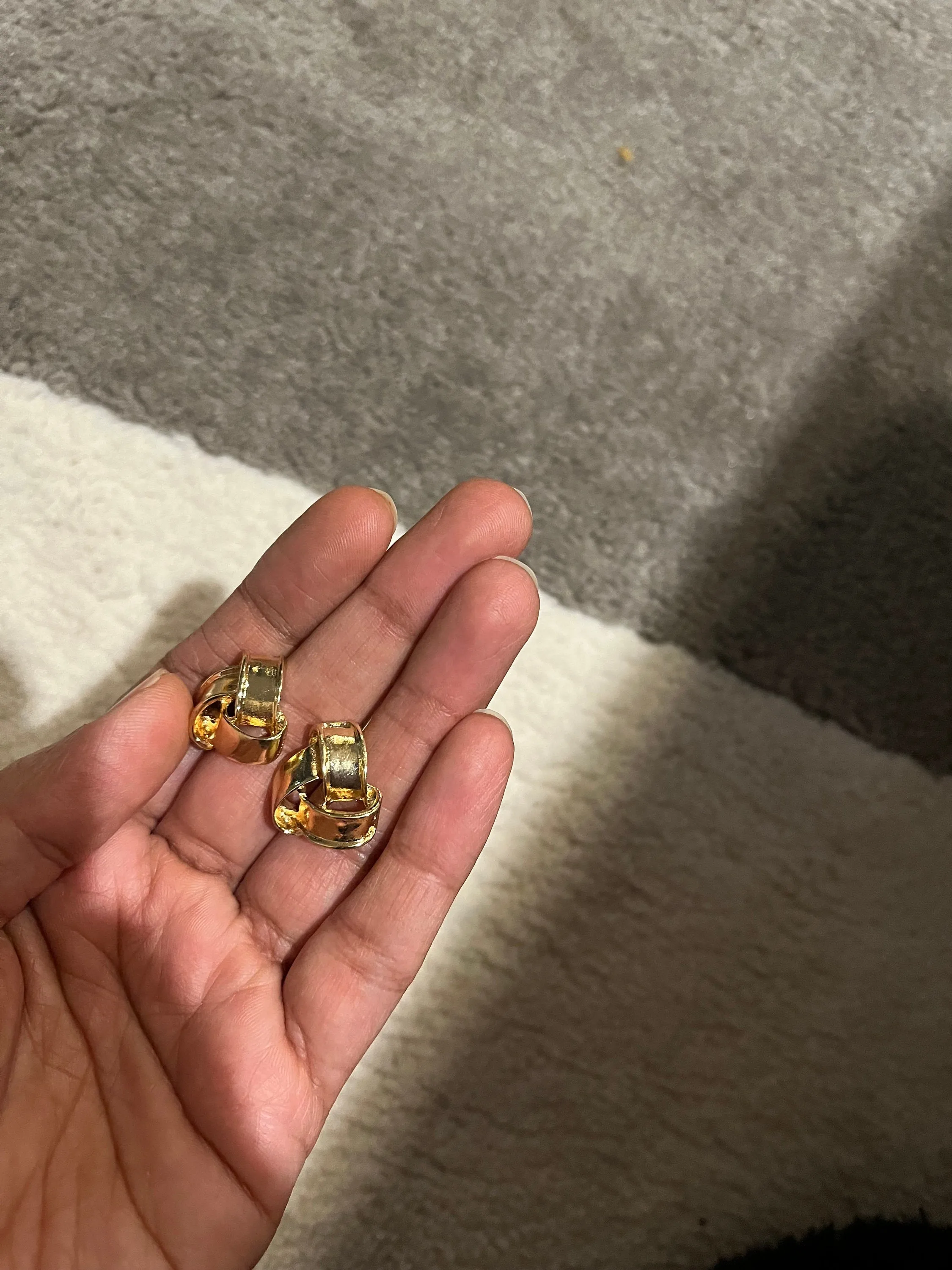 gold earrings , gold studs  metal earring gold know bow stud earring ,  gold earrings , abstract chunky gold studs big